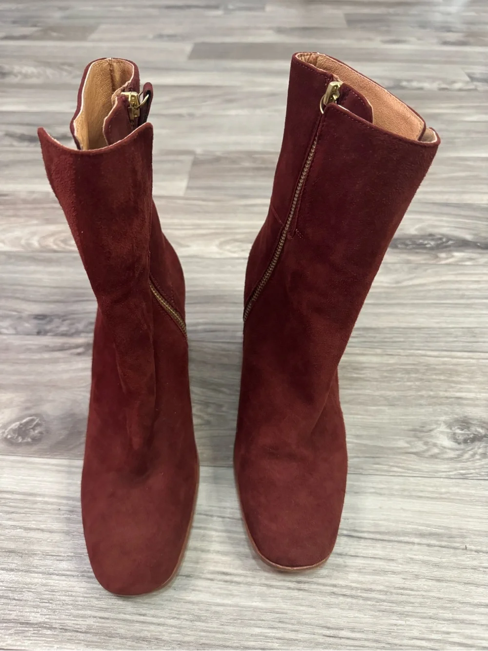 Free People Breakers Suede Blocked Heel Ankle Booties Size 7.5